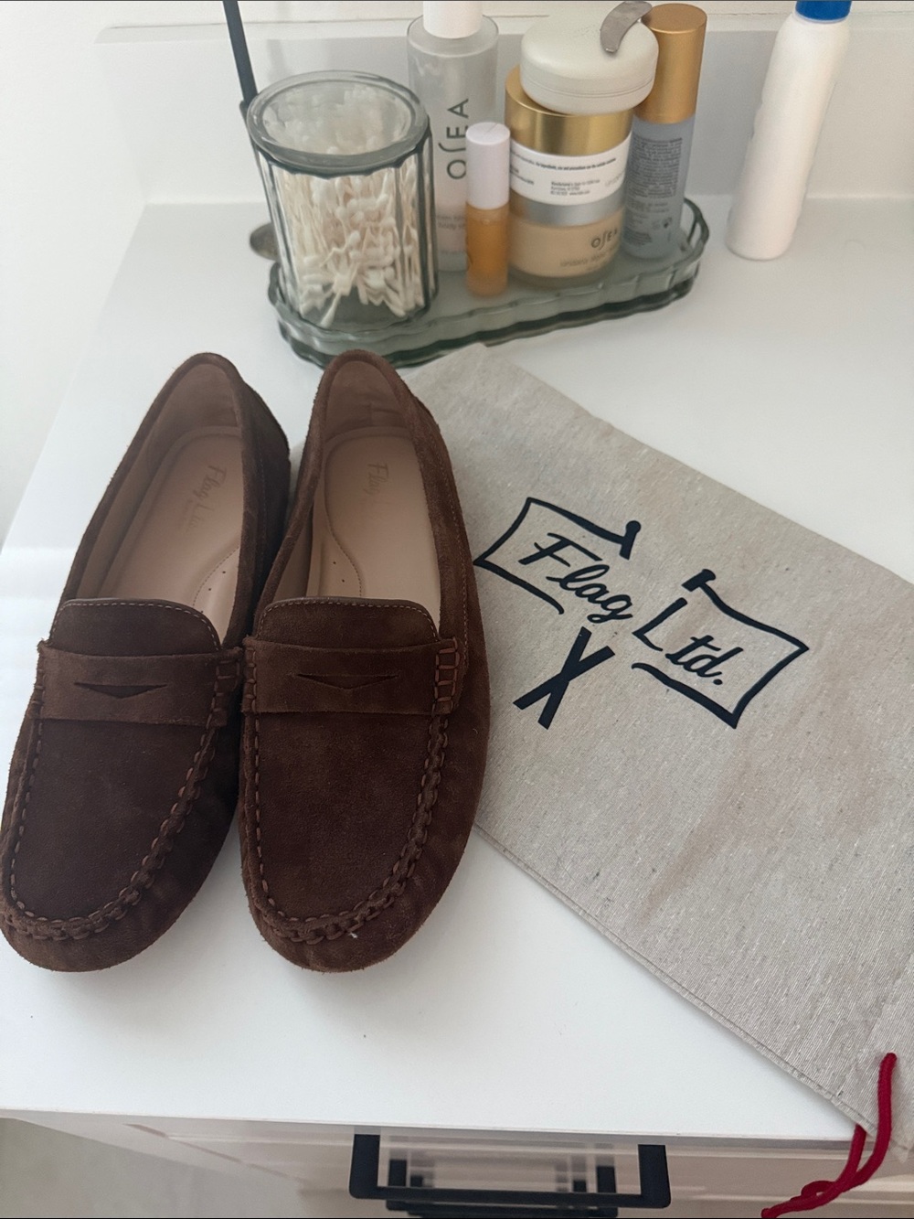 Flag Ltd. Brown Suede Penny Loafers